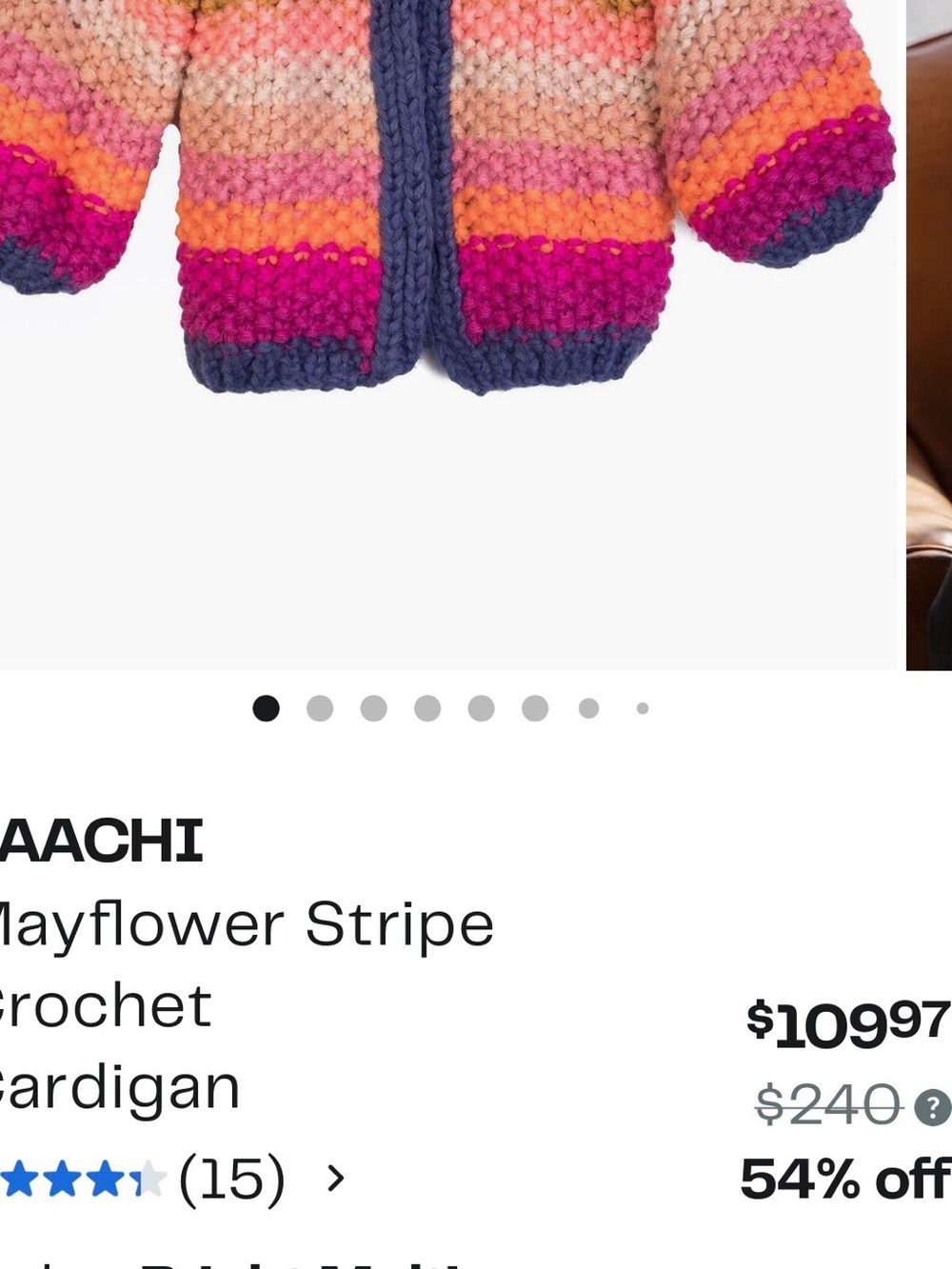 SAACHI Multicolor Chunky Stripe Open Cardigan — - Picture 3 of 9